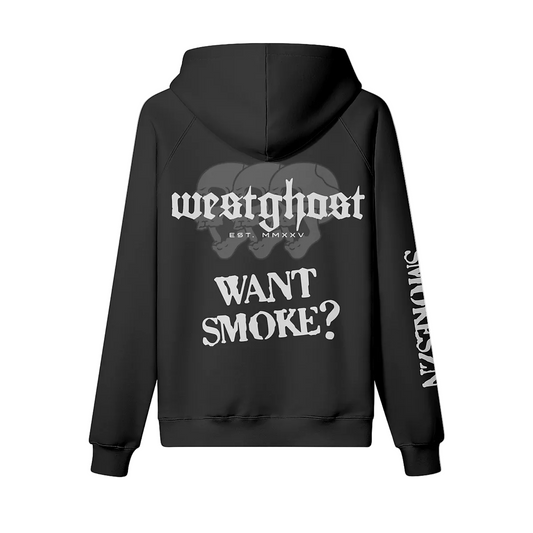 SMOKESZN GLITTER OVERSIZED HOODIE - BLACK