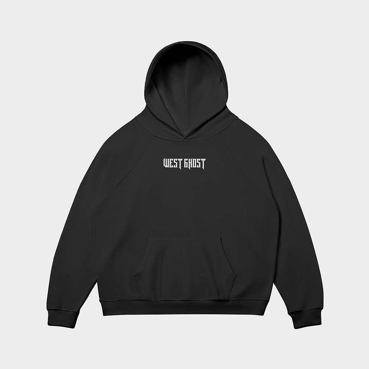 CAN'T CATCH A GHOST EMBROIDERED OVERSIZED HOODIE - BLUE